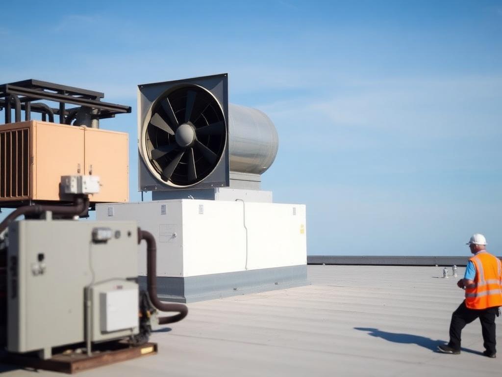 Rooftop commercial exhaust fan unit