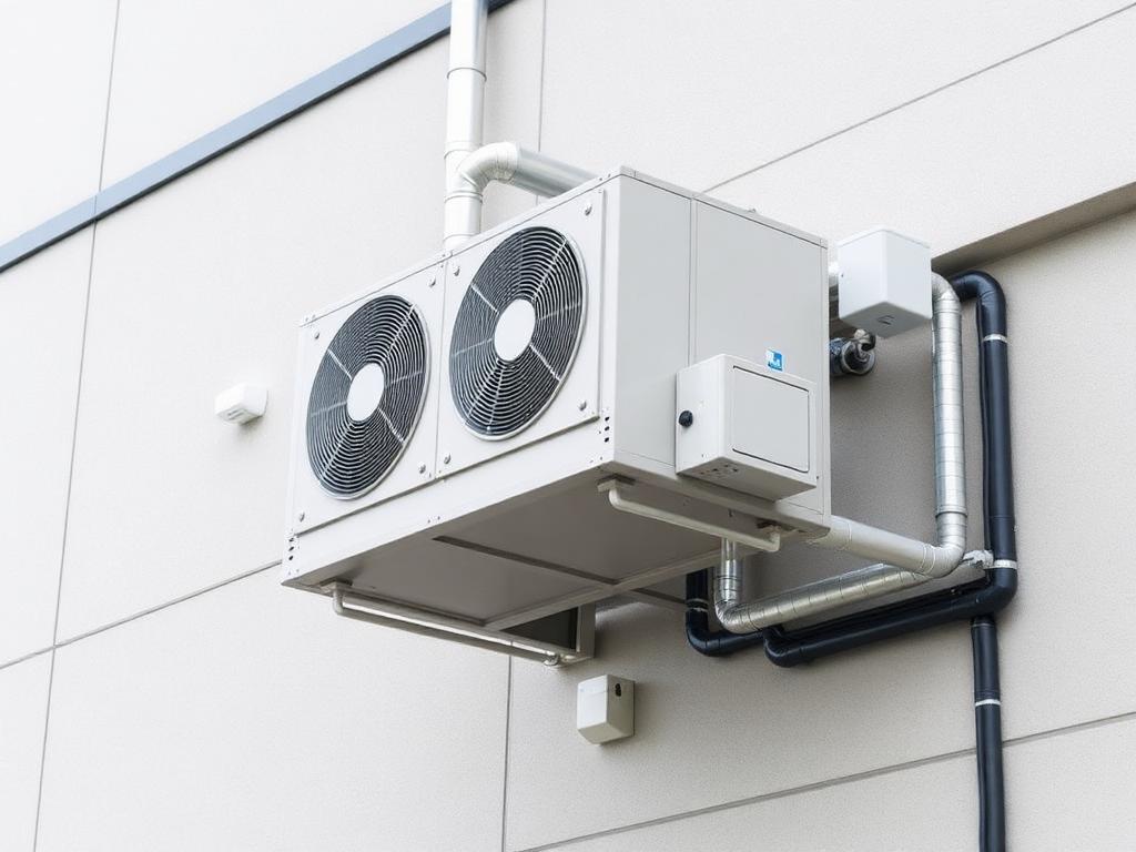 Make-up air unit installation on commercial building
